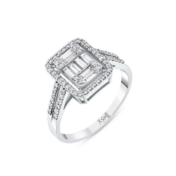 0,51 Karat Pırlantalı Baget Yüzük