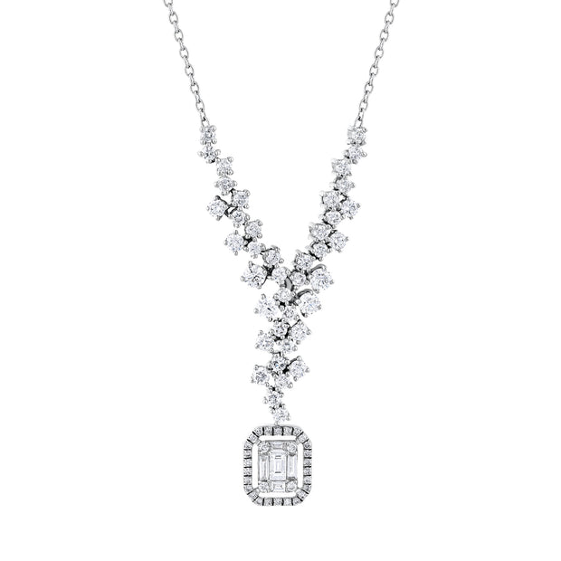 1,33 Karat Pırlantalı Baget Kolye