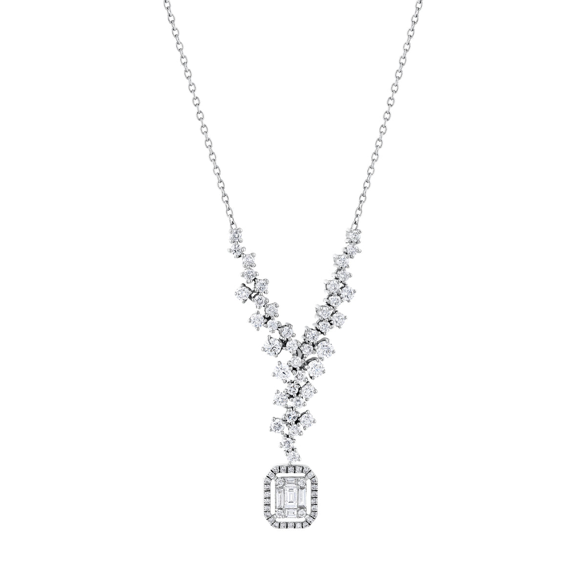 1,33 Karat Pırlantalı Baget Kolye
