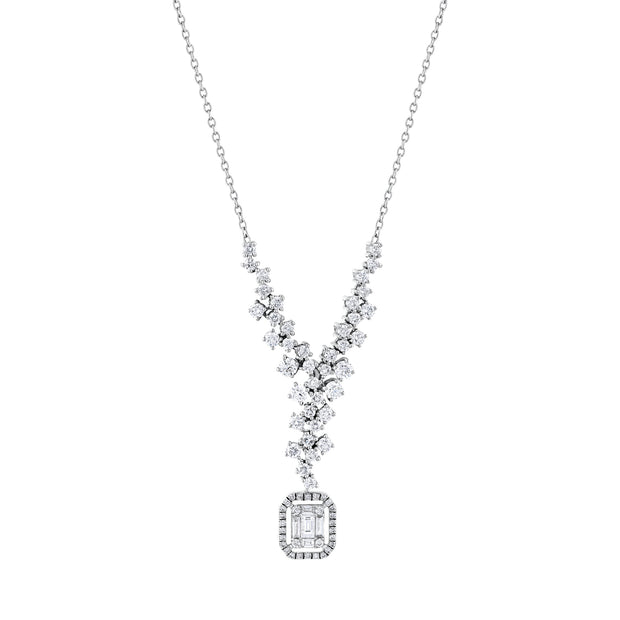 1,33 Karat Pırlantalı Baget Kolye