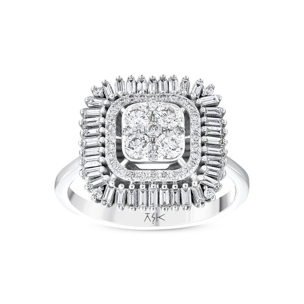 0,81 Karat Pırlantalı Baget Yüzük