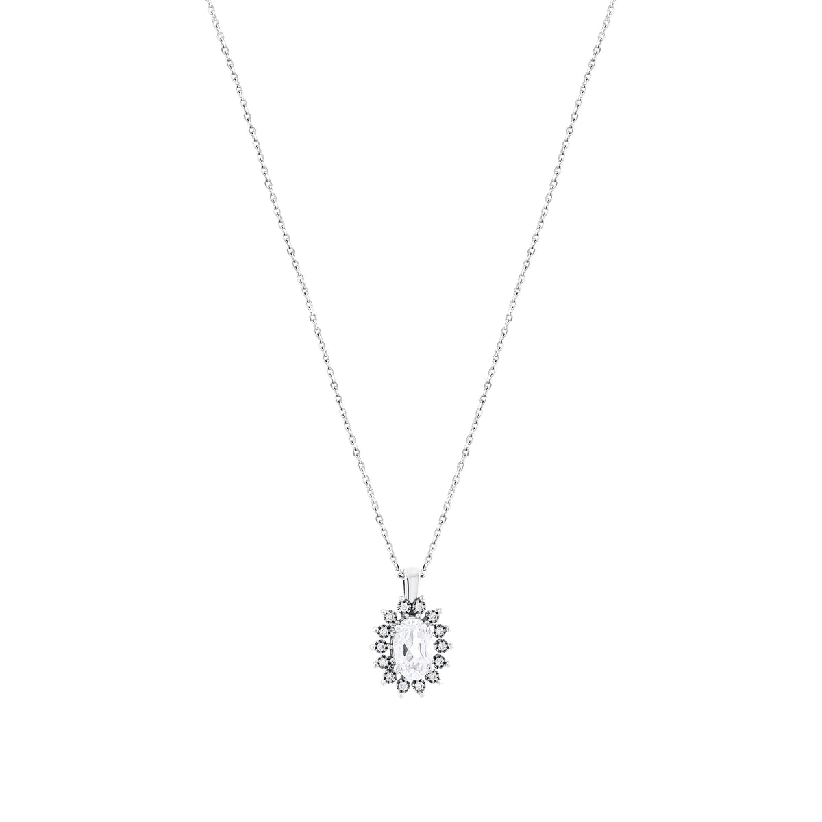 0,50 Karat Pırlanta Beyaz Topaz Kolye