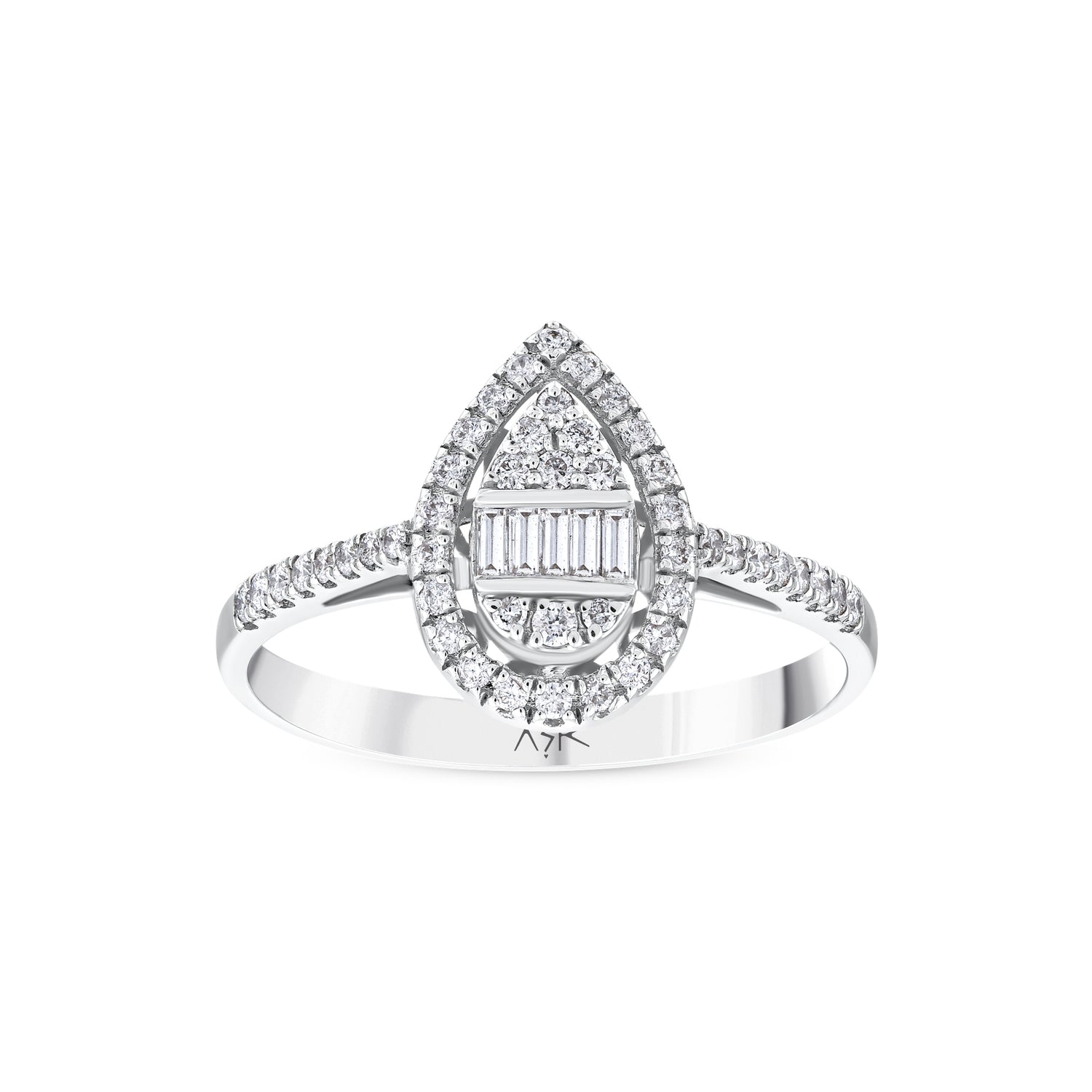 0,27 Karat Pırlantalı Baget Yüzük