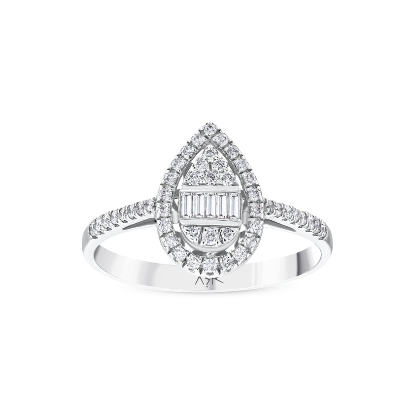 0,27 Karat Pırlantalı Baget Yüzük