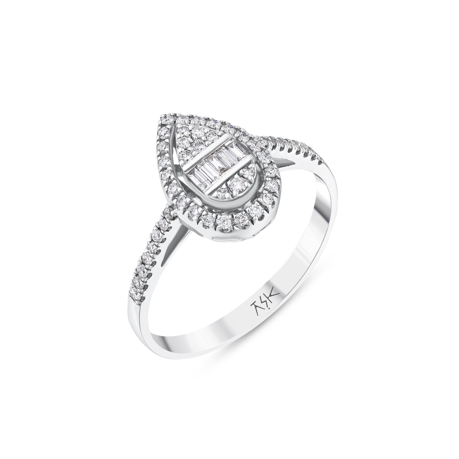 0,27 Karat Pırlantalı Baget Yüzük