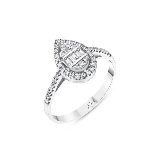 0,27 Karat Pırlantalı Baget Yüzük