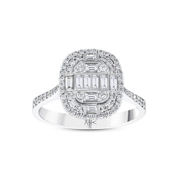 0,55 Karat Pırlantalı Baget Yüzük