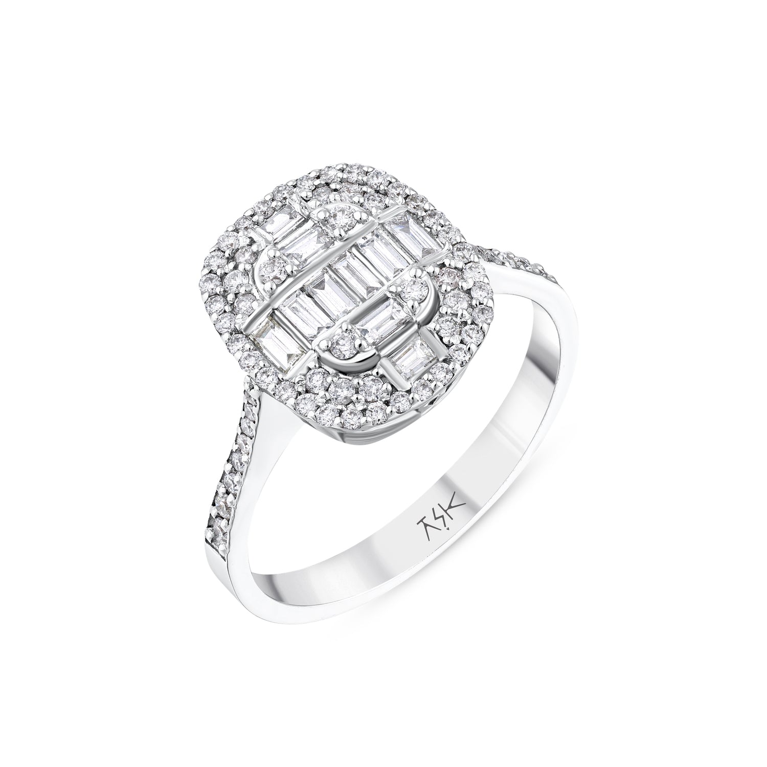 0,55 Karat Pırlantalı Baget Yüzük