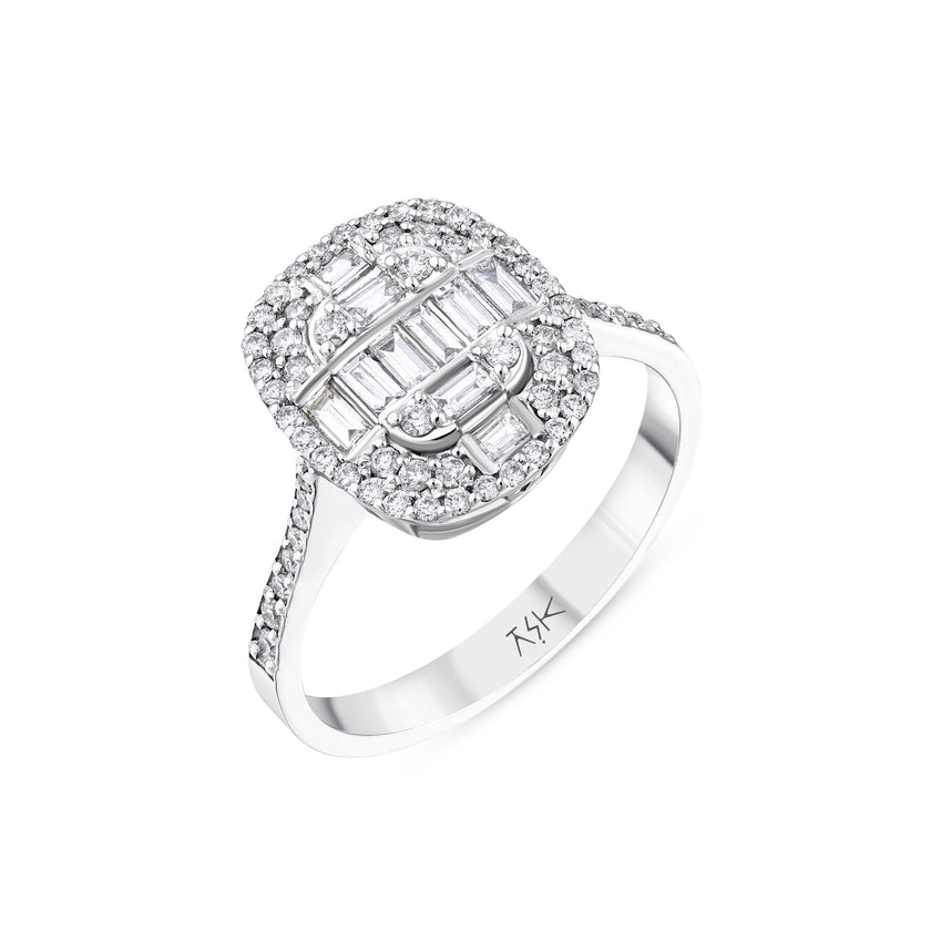 0,55 Karat Pırlantalı Baget Yüzük