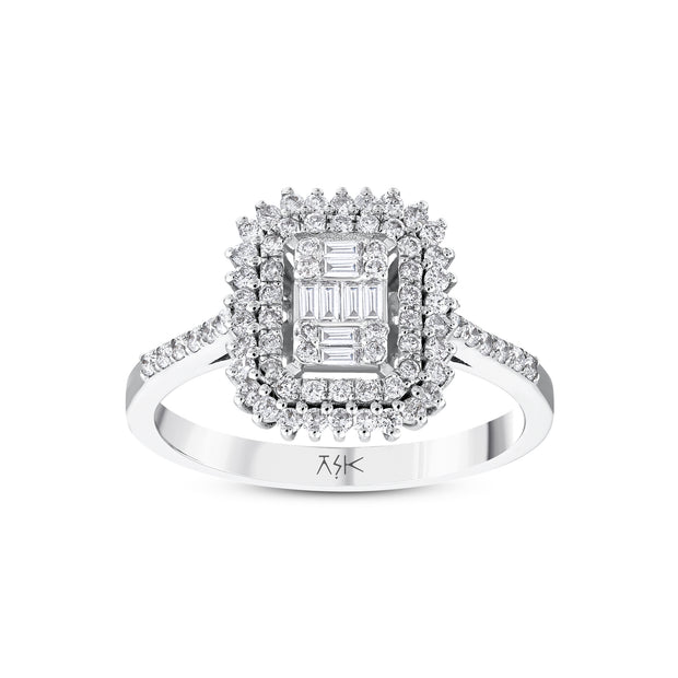 0,49 Karat Pırlantalı Baget Yüzük