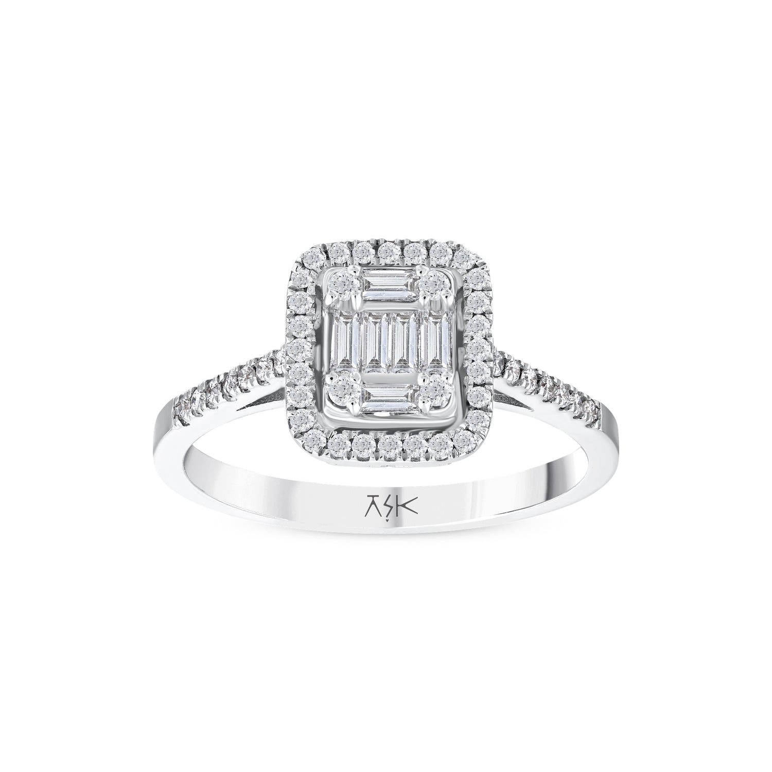 0,45 Karat Pırlantalı Baget Yüzük