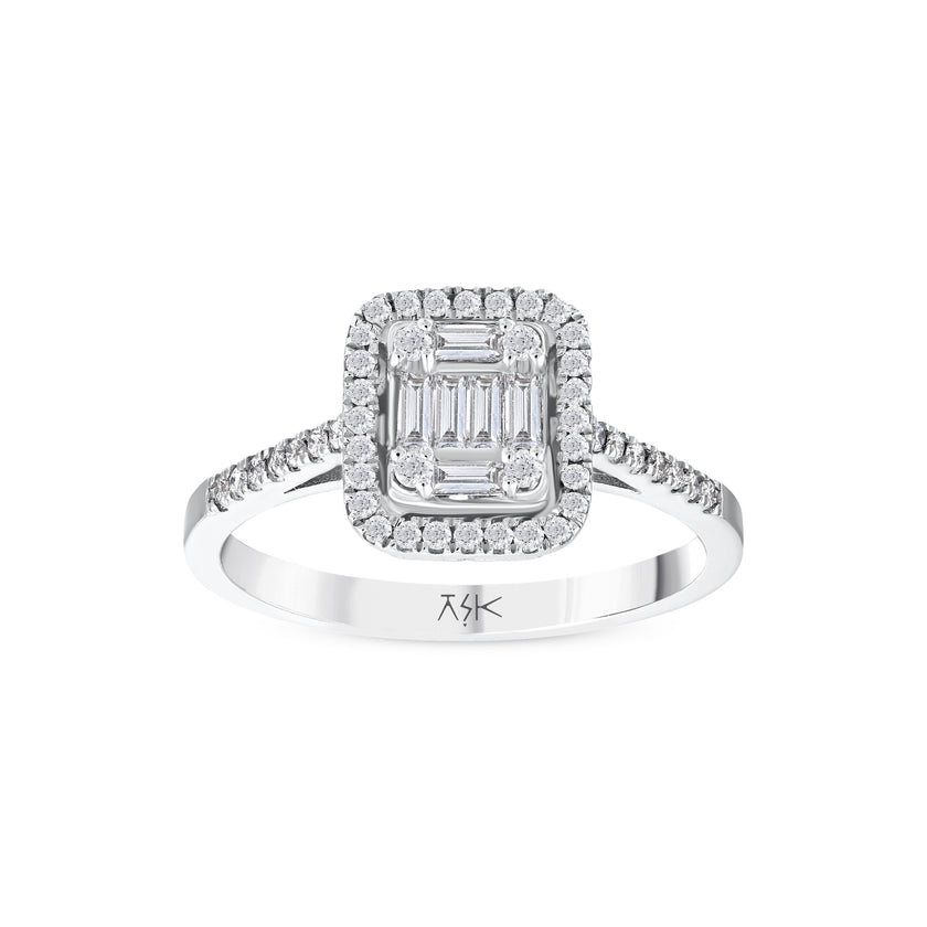 0,45 Karat Pırlantalı Baget Yüzük