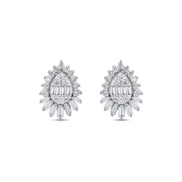 0,73 Karat Pırlantalı Baget Küpe