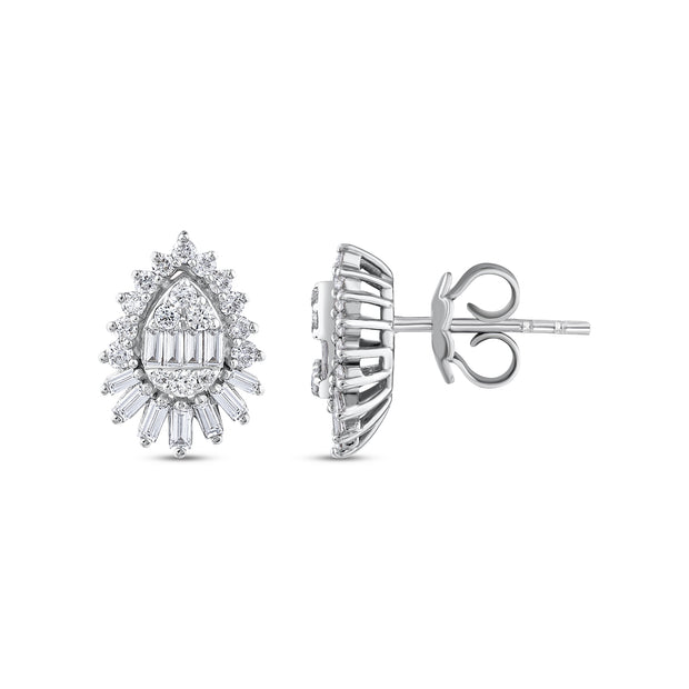 0,73 Karat Pırlantalı Baget Küpe