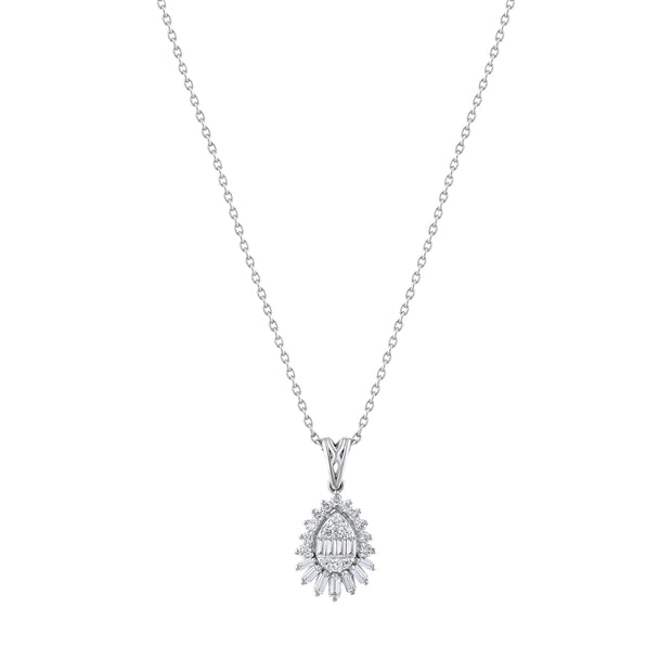 0,37 Karat Pırlantalı Baget Kolye