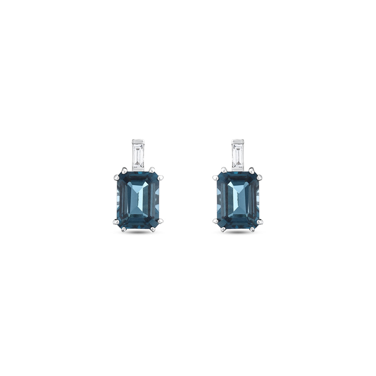 5,78 Karat Pırlanta London Blue Topaz Küpe | Aşk Pırlanta