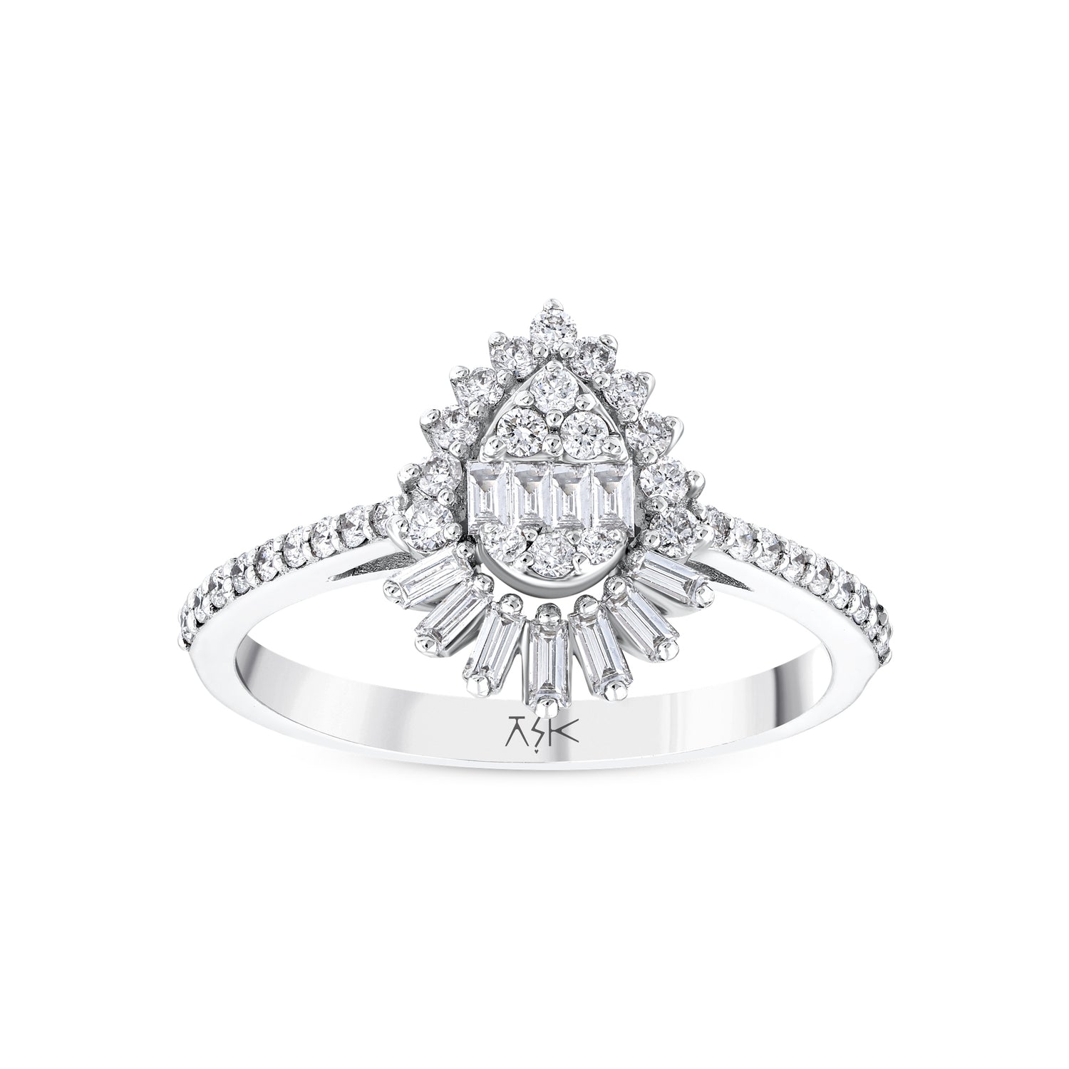 0,51 Karat Pırlantalı Baget Yüzük