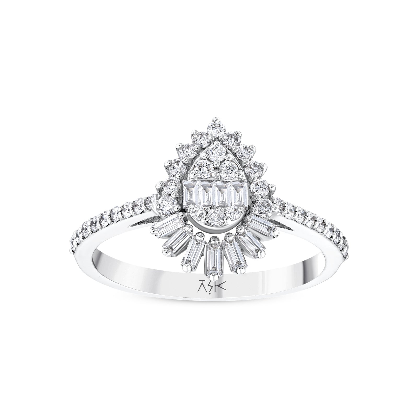 0,51 Karat Pırlantalı Baget Yüzük