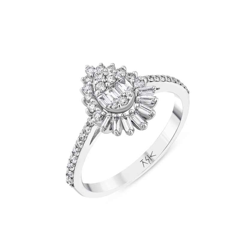 0,51 Karat Pırlantalı Baget Yüzük