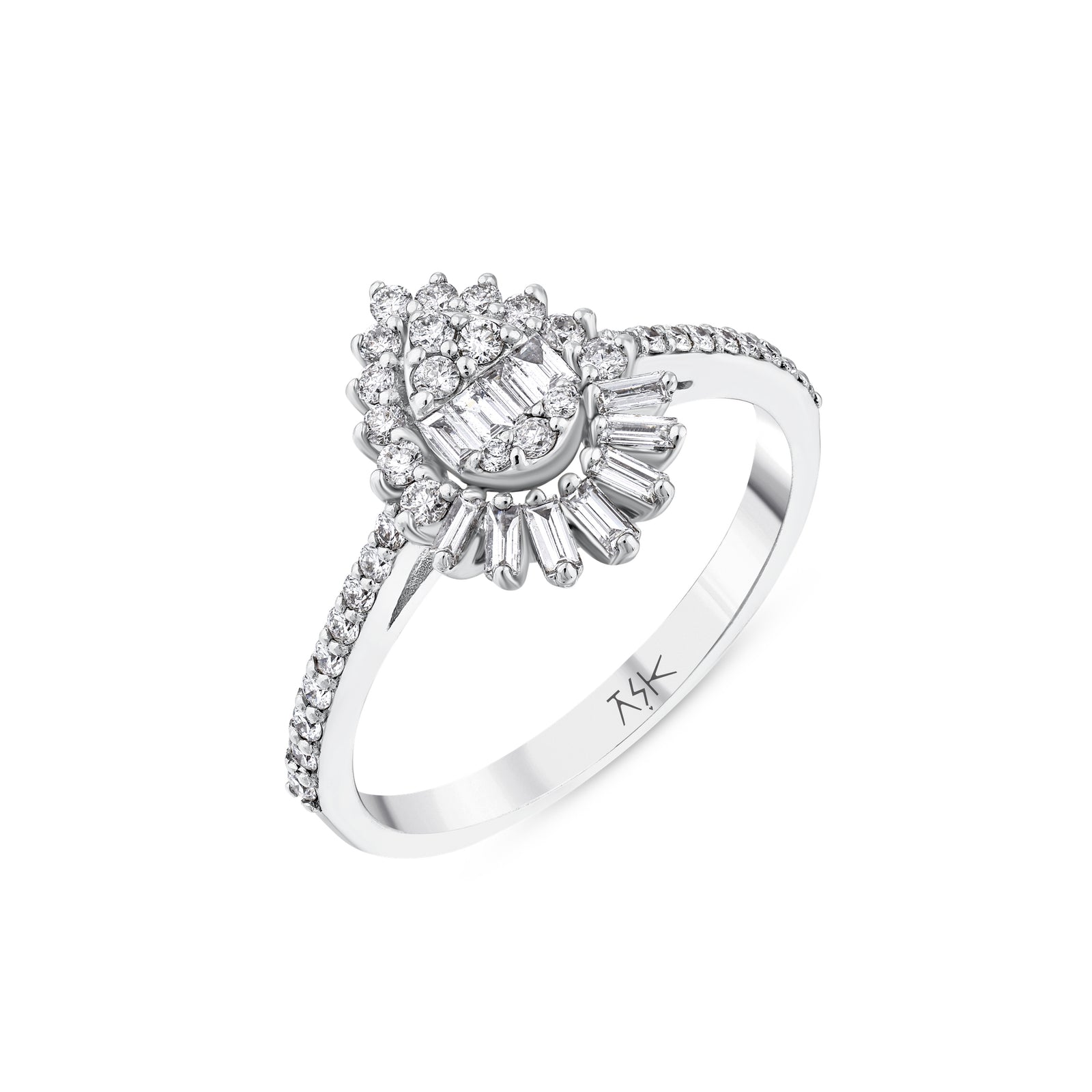 0,51 Karat Pırlantalı Baget Yüzük