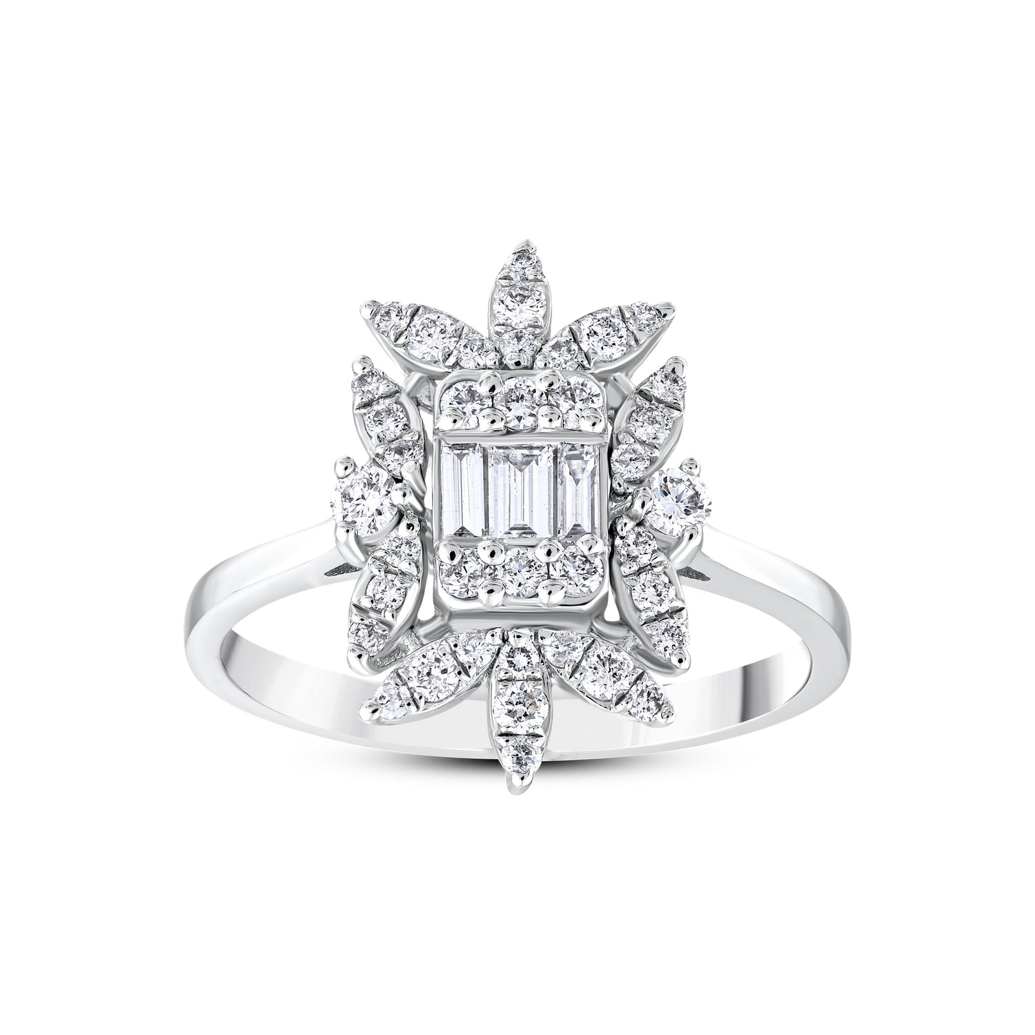 0,48 Karat Pırlantalı Baget Yüzük