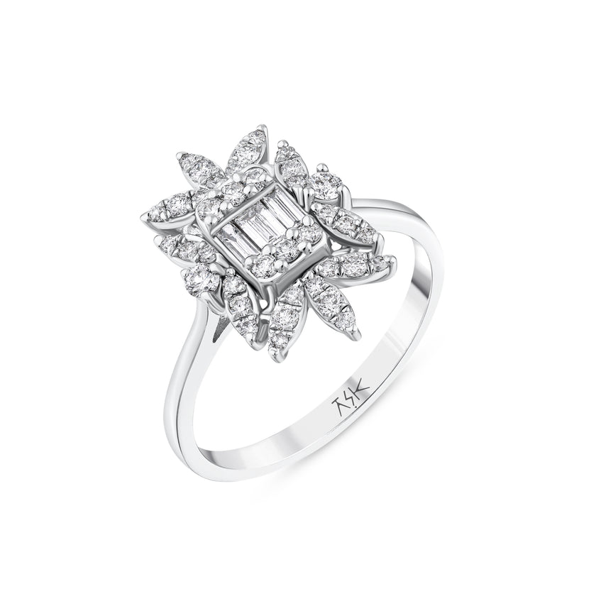 0,48 Karat Pırlantalı Baget Yüzük