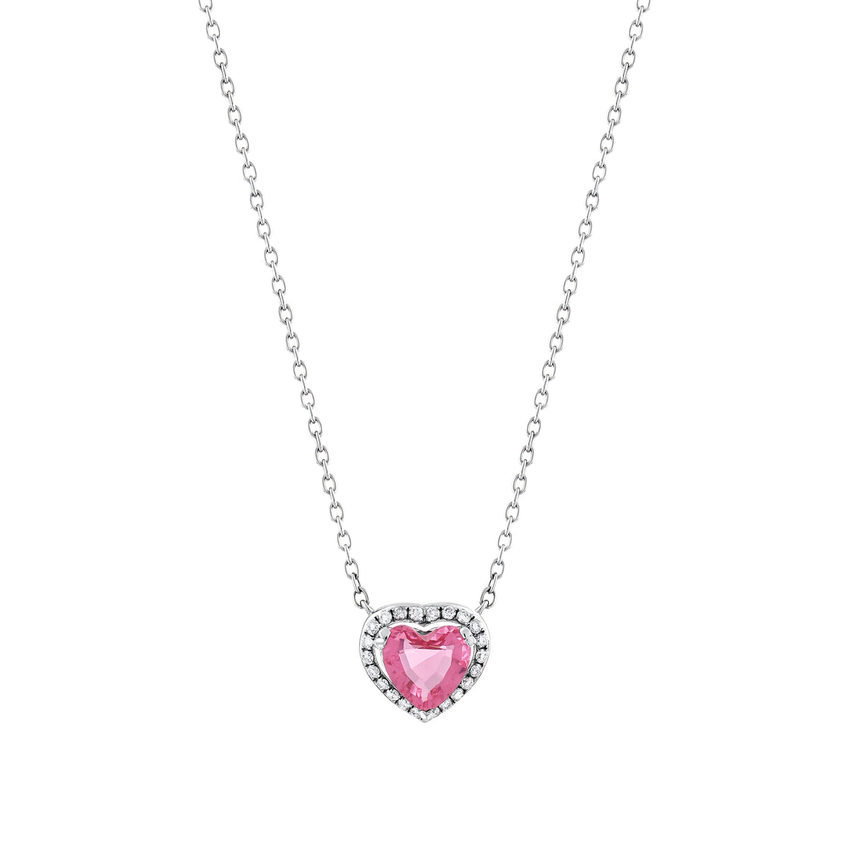 0,80 Karat Pırlanta Pembe Topaz Kolye | Aşk Pırlanta