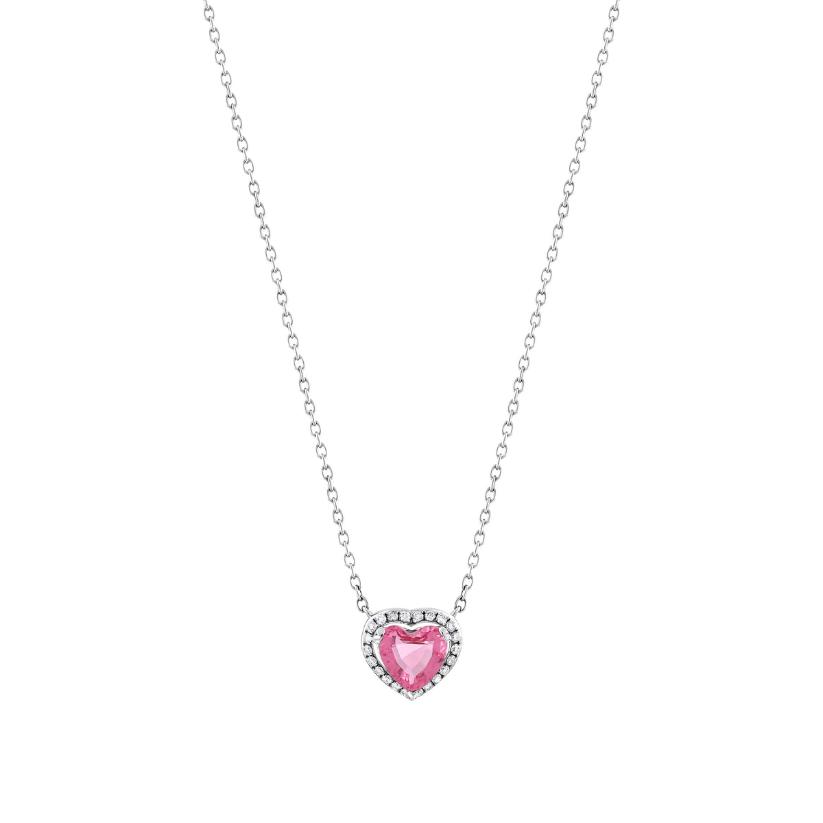 0,80 Karat Pırlanta Pembe Topaz Kolye