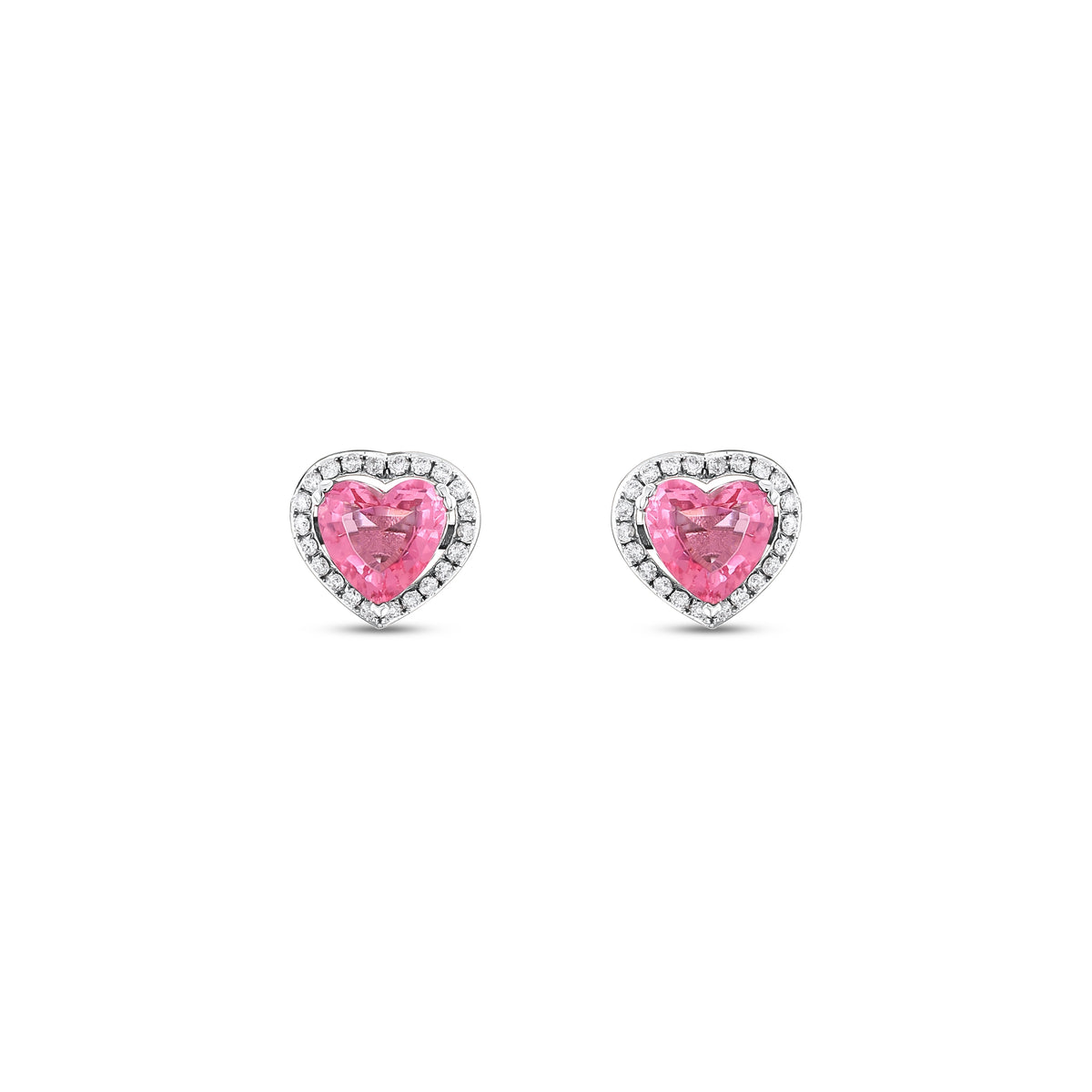 1,60 Karat Pırlanta Pembe Topaz Küpe