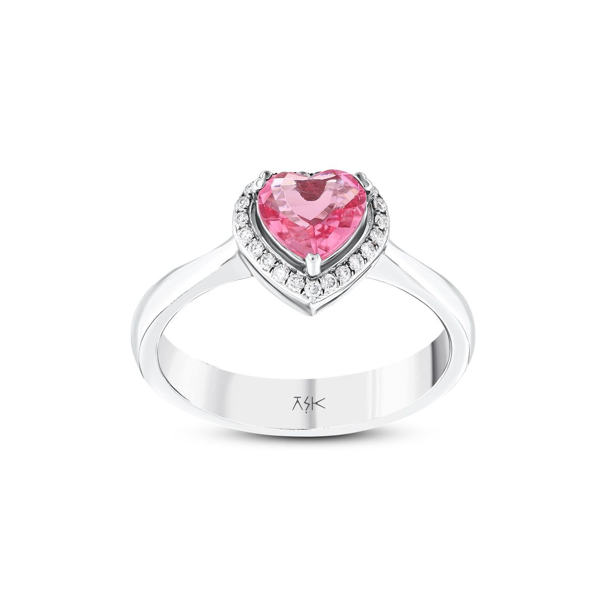0,82 Karat Pırlanta Pembe Topaz Yüzük