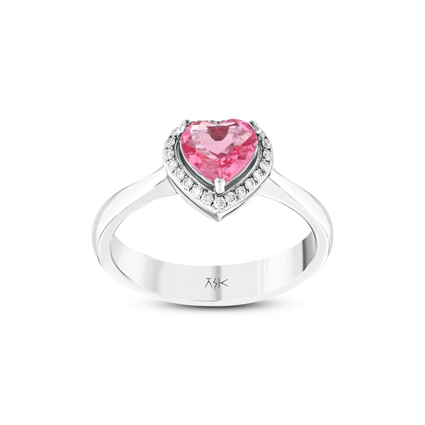 0,82 Karat Pırlanta Pembe Topaz Yüzük
