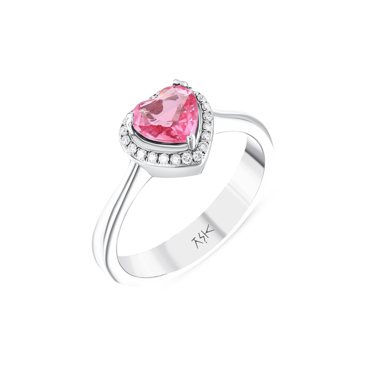 0,82 Karat Pırlanta Pembe Topaz Yüzük