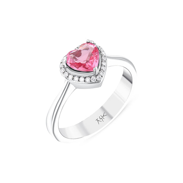0,82 Karat Pırlanta Pembe Topaz Yüzük