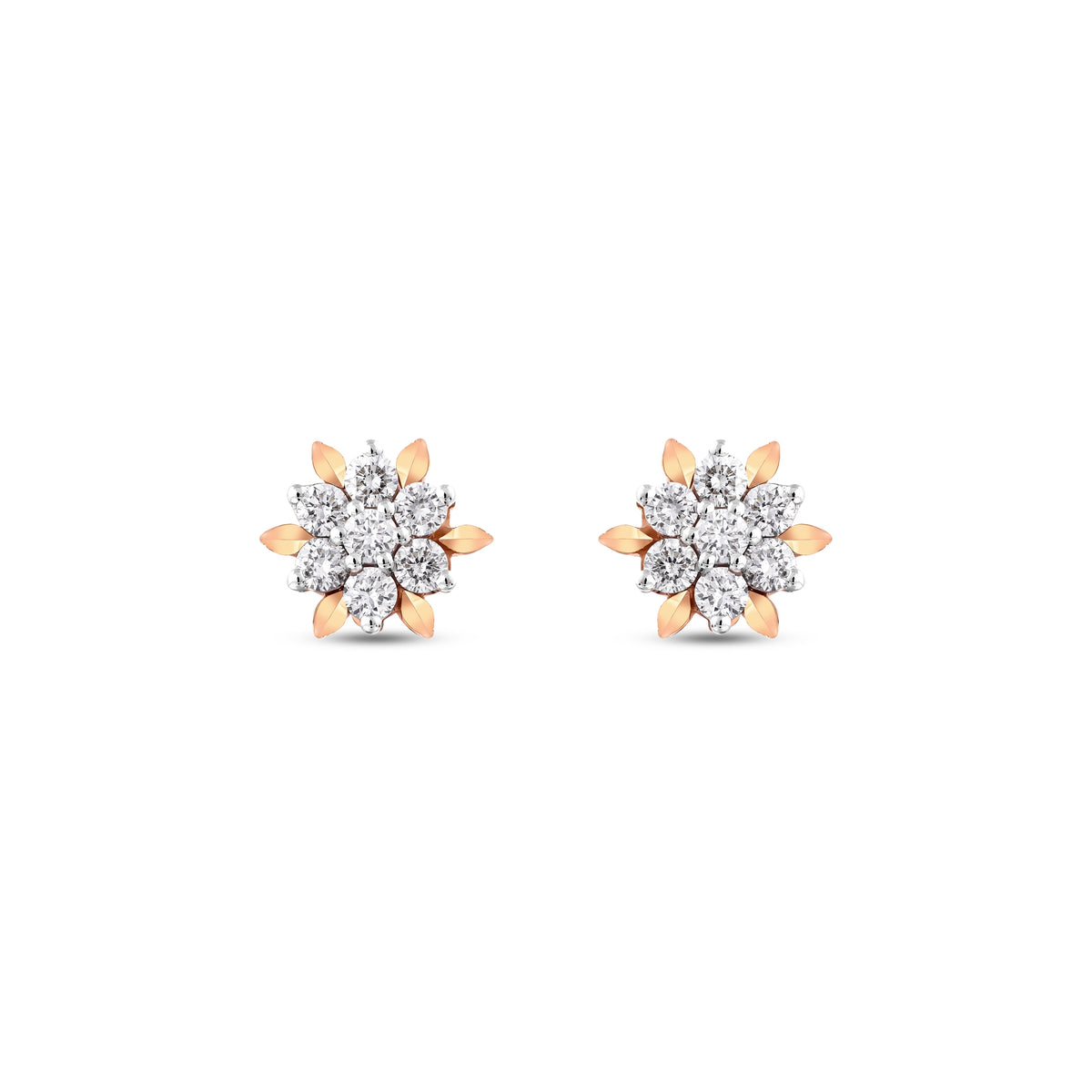 0,60 Karat Pırlantalı Çiçek  Küpe