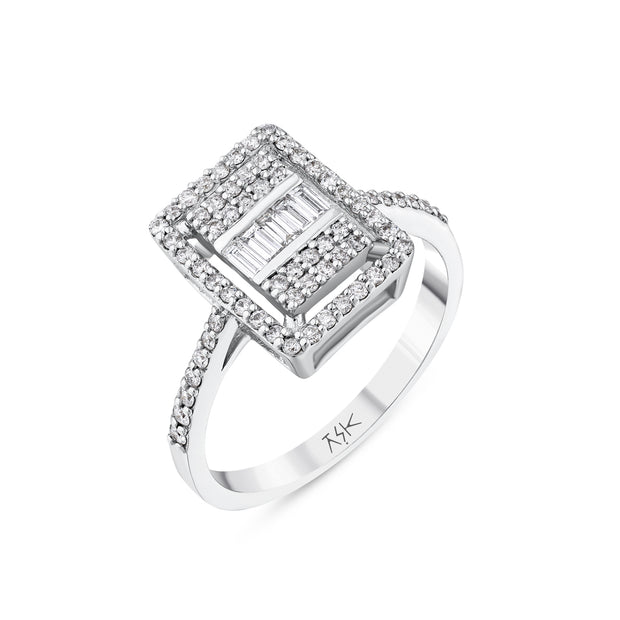 0,46 Karat Pırlantalı Baget Yüzük