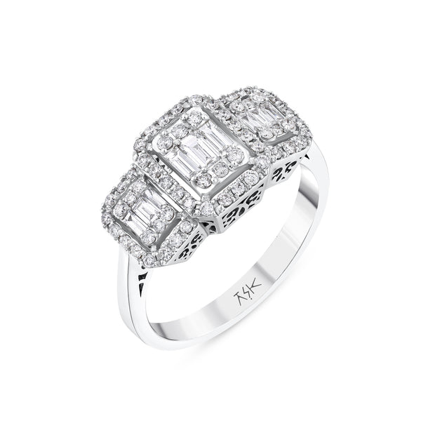 0,57 Karat Pırlantalı Baget Yüzük