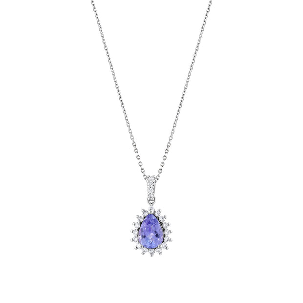 0,87 Karat Pırlanta Tanzanit Kolye