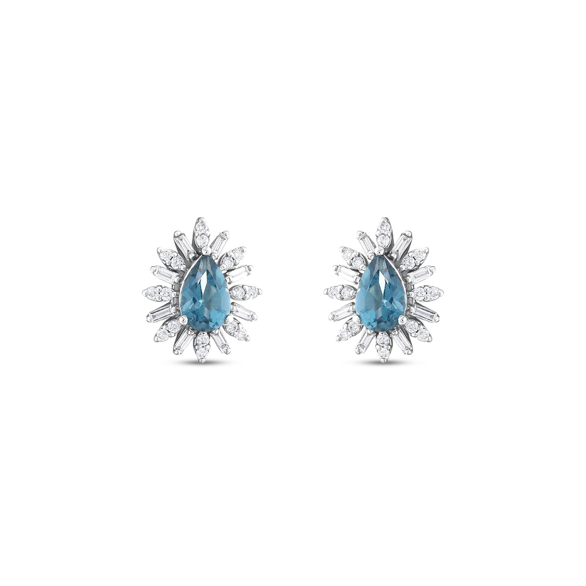 1,29 Karat Pırlanta London Topaz Küpe