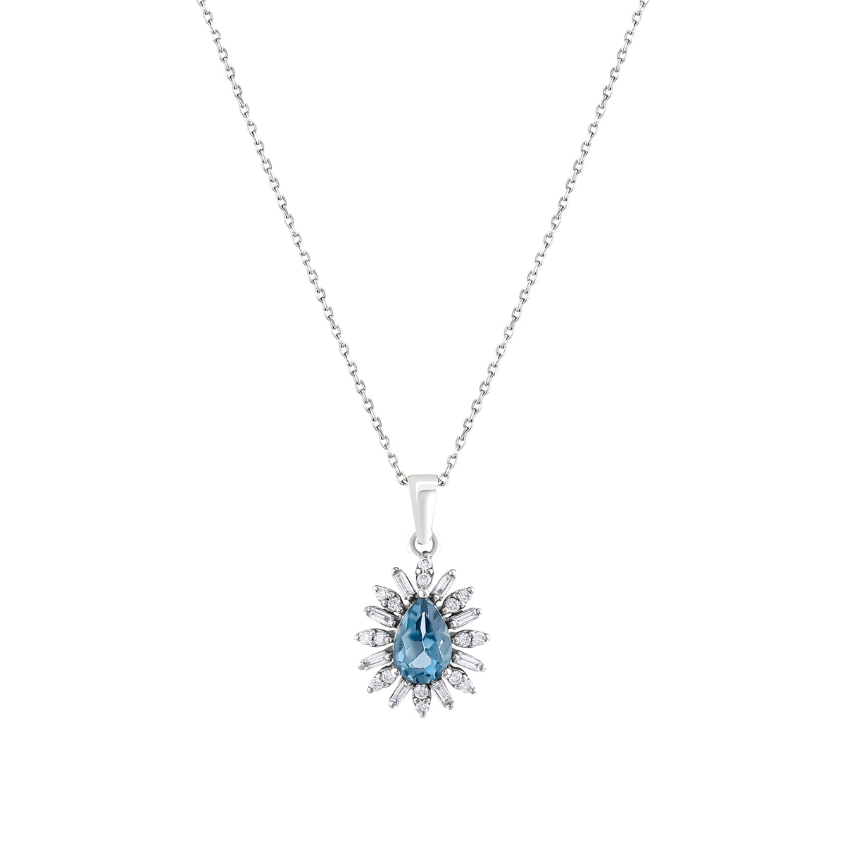 0,65 Karat Pırlanta London Topaz Kolye