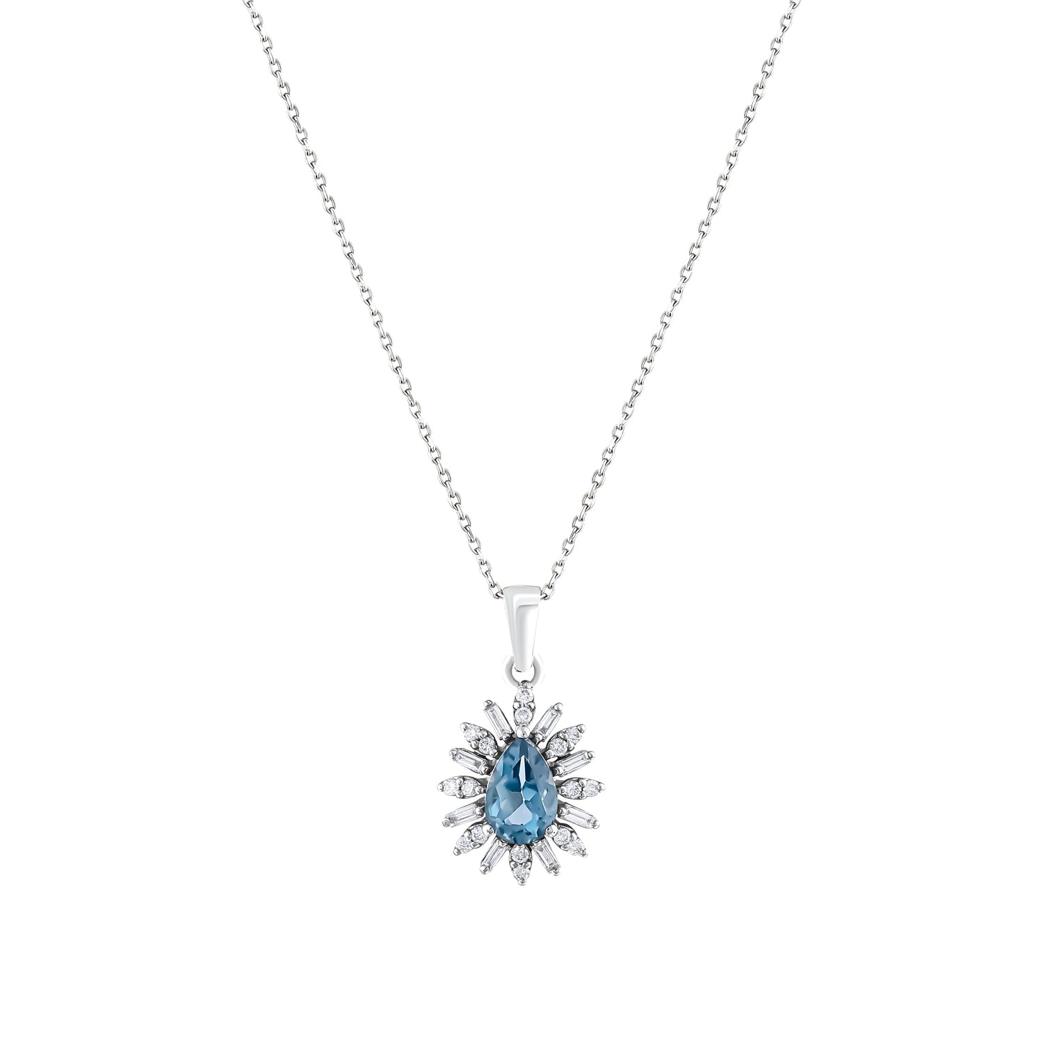 0,65 Karat Pırlanta London Topaz Kolye