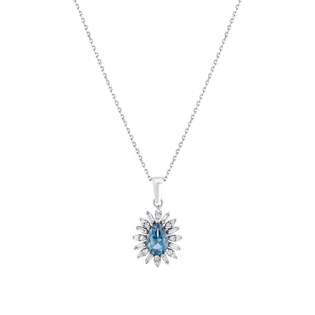 0,65 Karat Pırlanta London Topaz Kolye