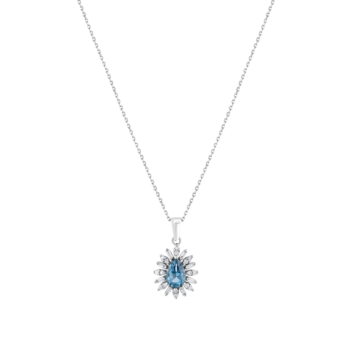 0,65 Karat Pırlanta London Topaz Kolye