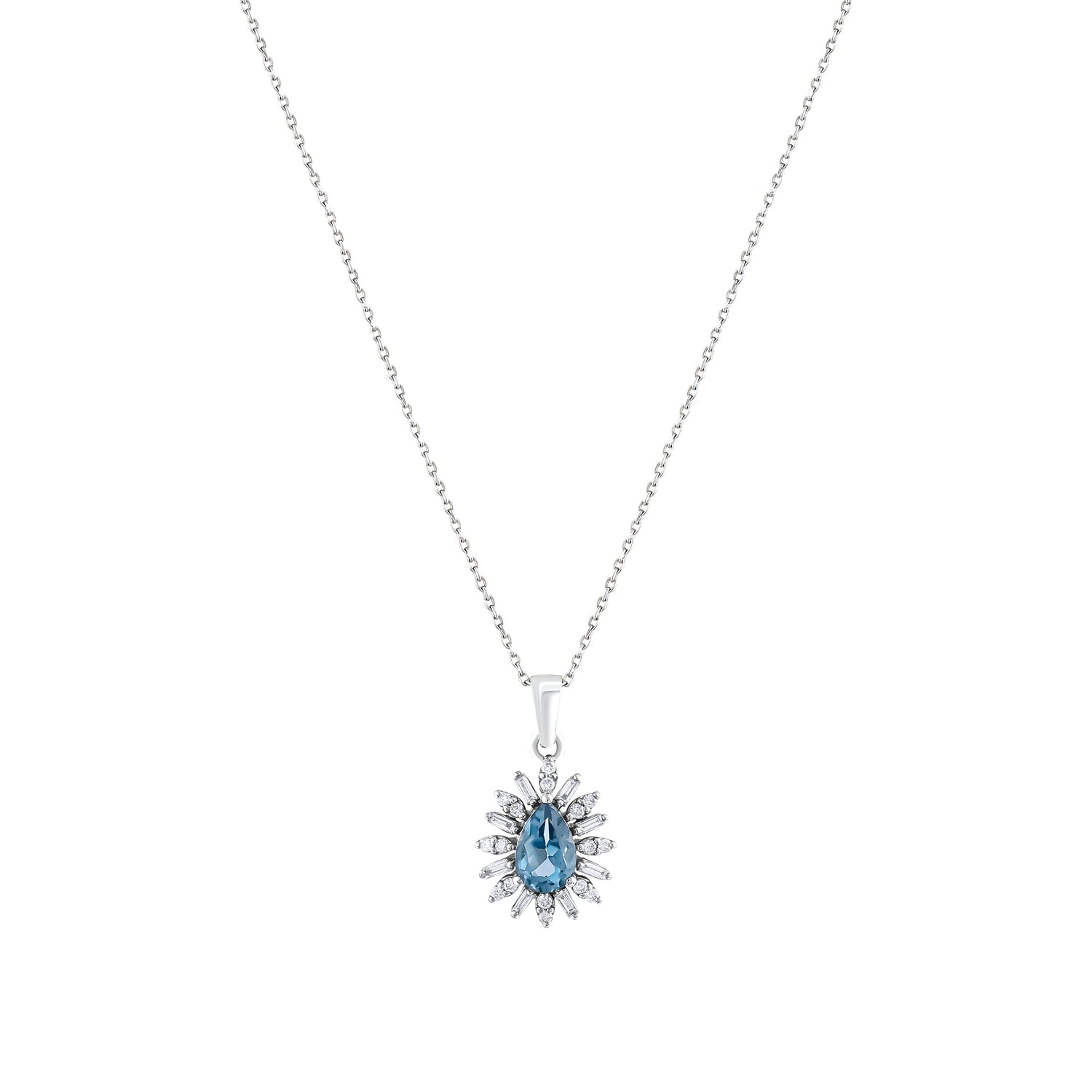 0,65 Karat Pırlanta London Topaz Kolye