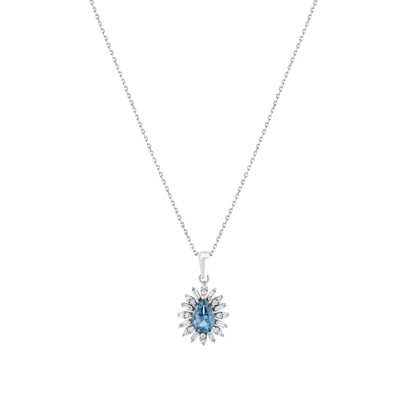 0,65 Karat Pırlanta London Topaz Kolye