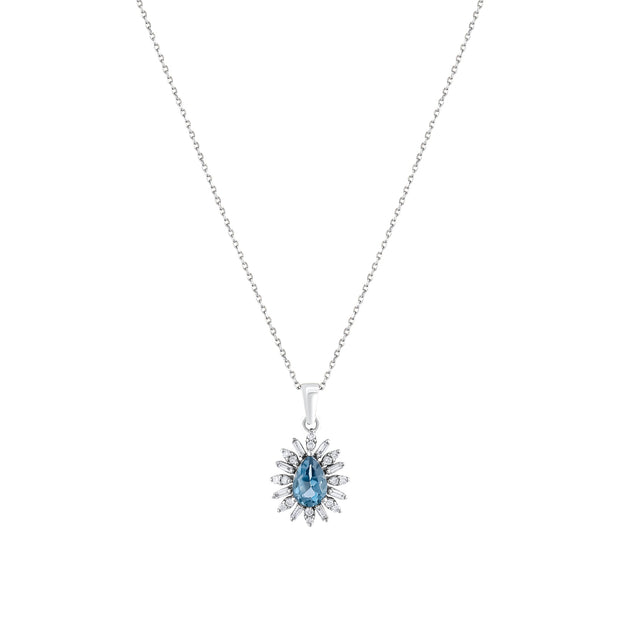 0,65 Karat Pırlanta London Topaz Kolye