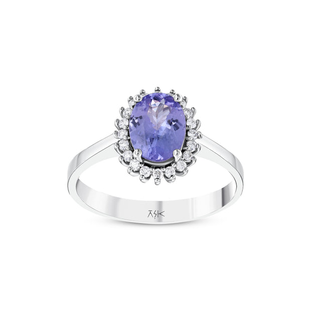 1,27 Karat Pırlanta Tanzanit Yüzük