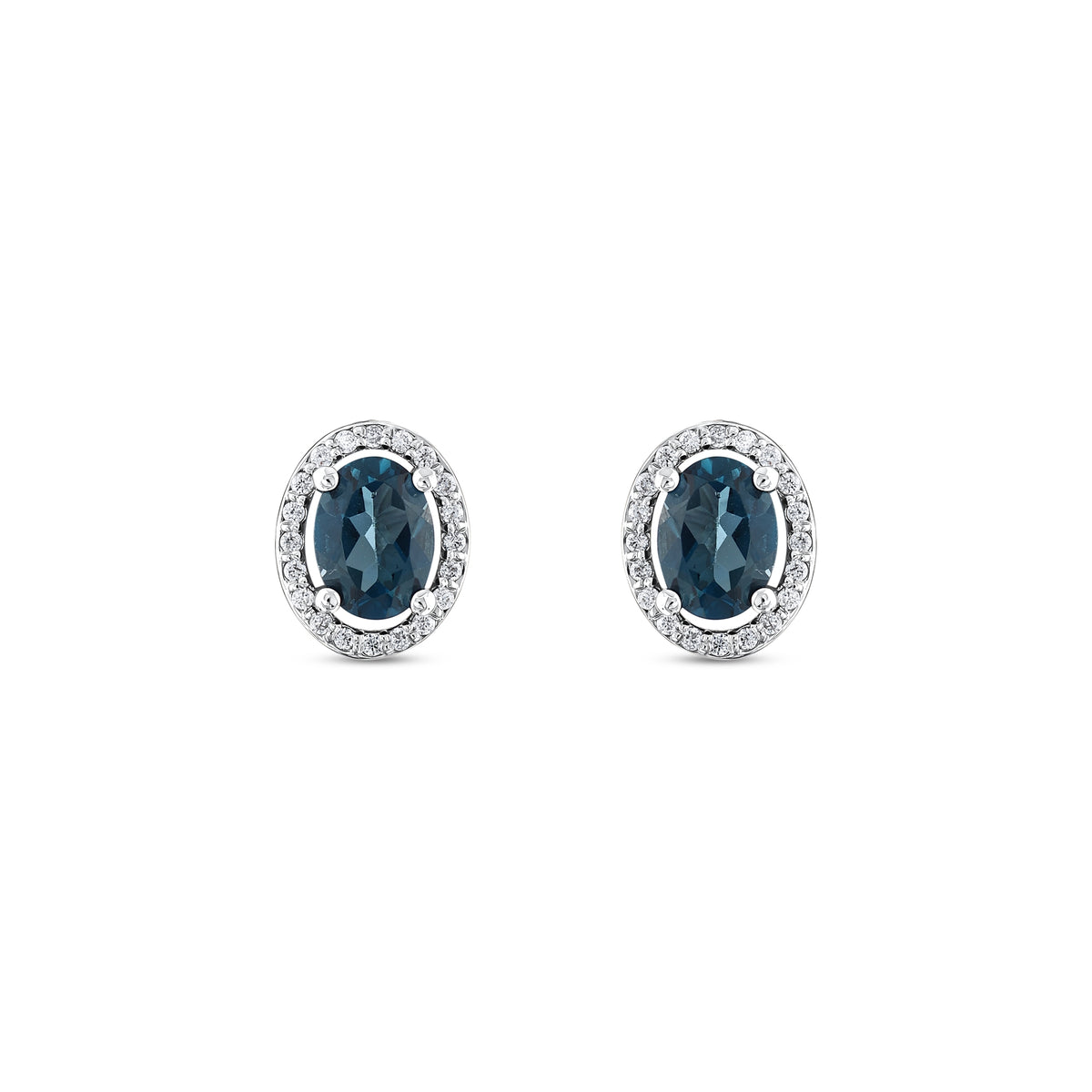 1,59 Karat Pırlantalı London Topaz Küpe