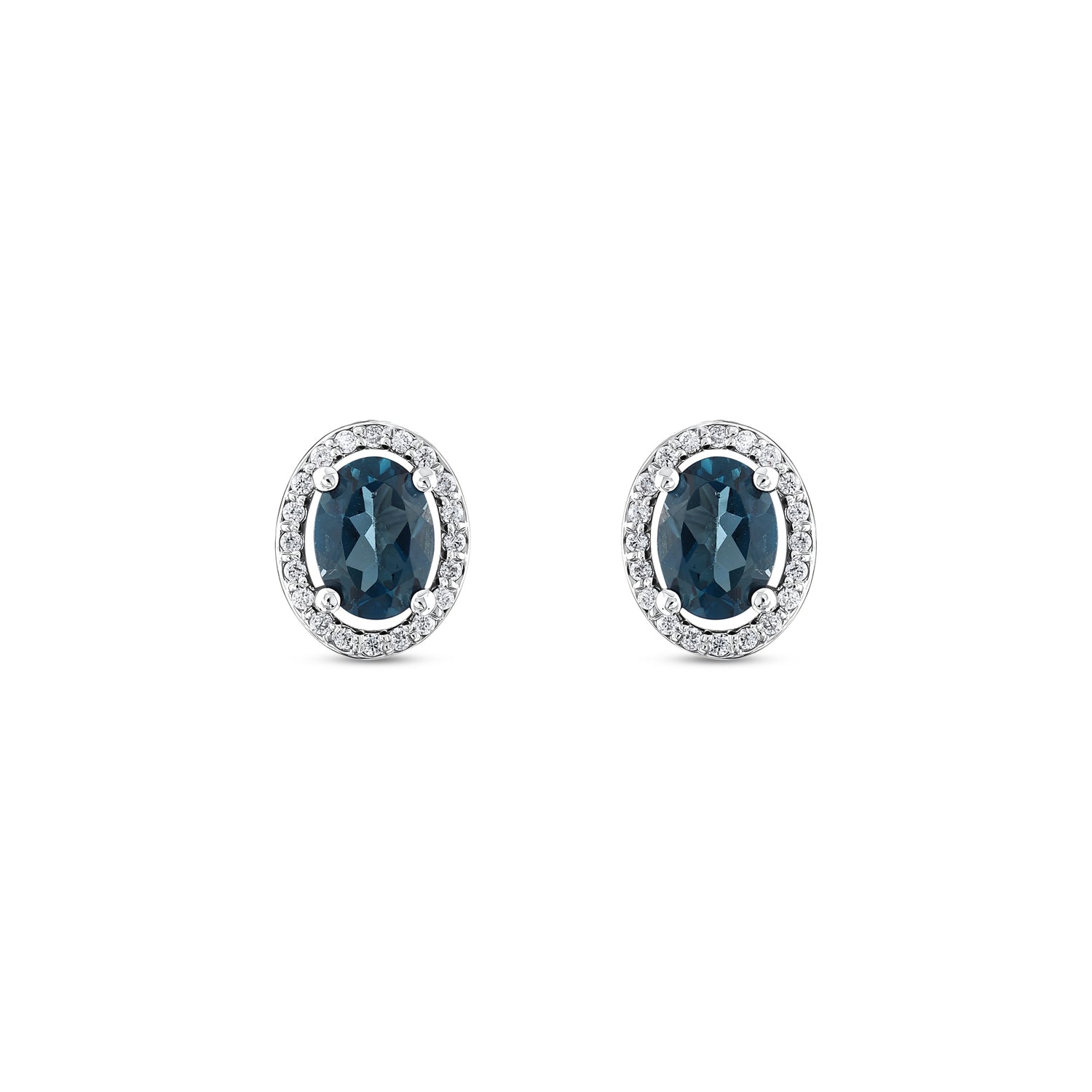 1,59 Karat Pırlantalı London Topaz Küpe