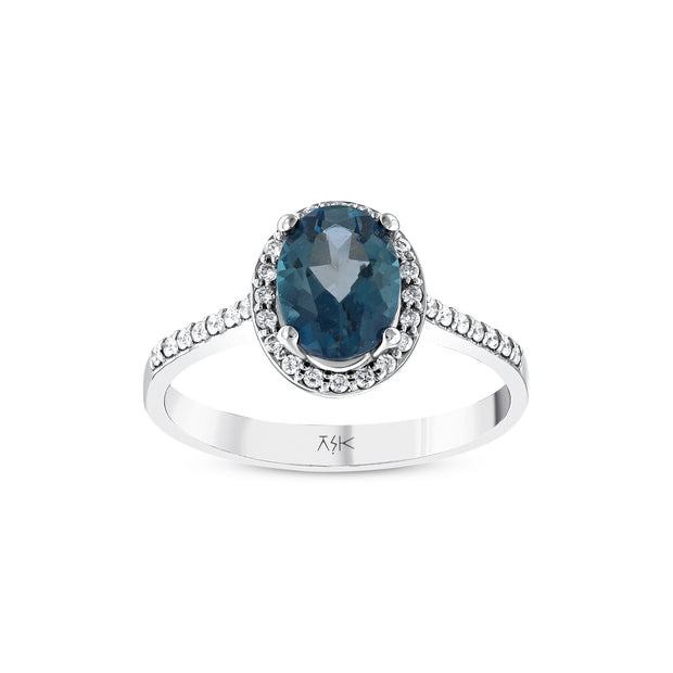 1,54 Karat Pırlanta London Topaz Yüzük