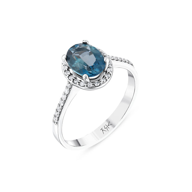1,54 Karat Pırlanta London Topaz Yüzük